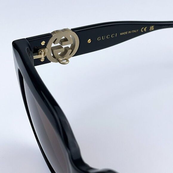 NEW Gucci GG1023S 005 Black Brown Square Chain Women Sunglasses main image 12